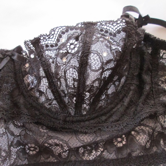FREDRICK’S/HOLLYWOOD LCE/SATN EMBELLISHED BRA NWT - Picture 7 of 8